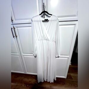 Lulu's Elegant White Maxi Dress